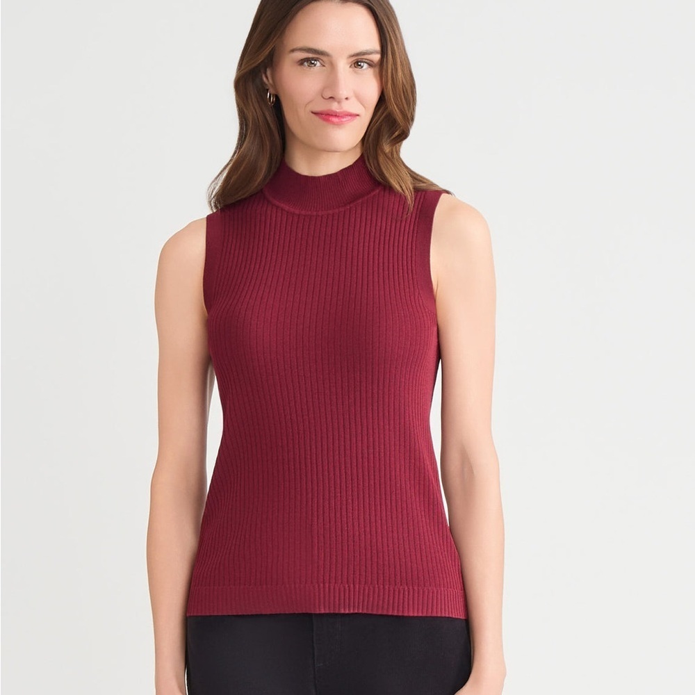 NWT Jones New York Sutton Mock Neck Tank Top Large